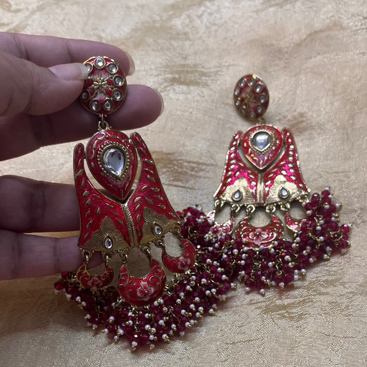 Red Joanna Kundan Dangler