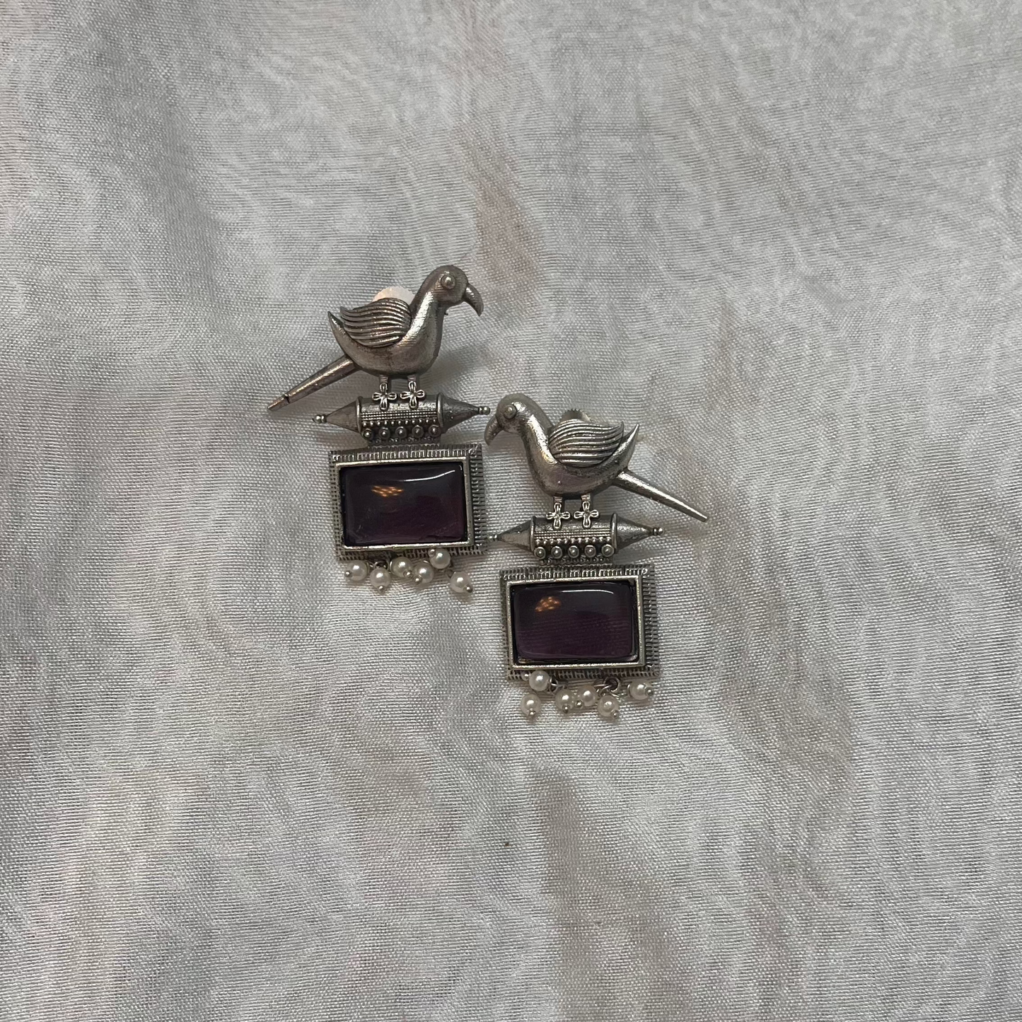 Purple Parrot Earrings