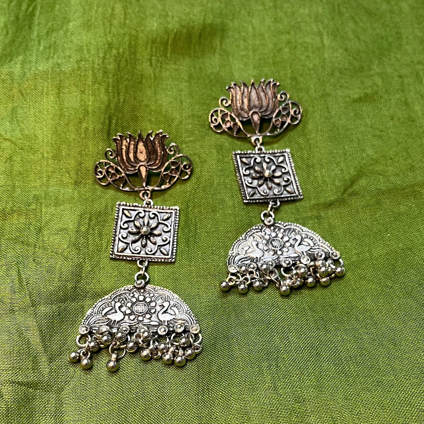 Chandelier lotus earrings