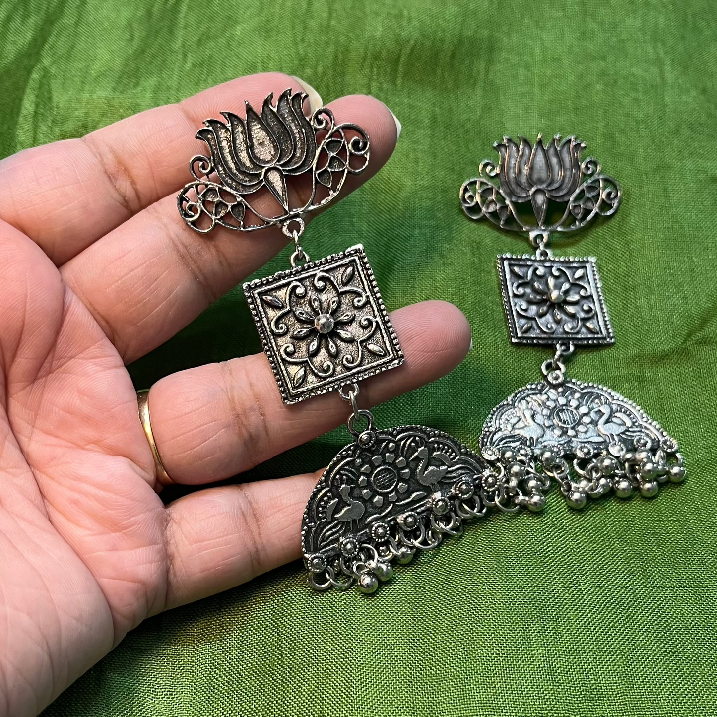 Chandelier lotus earrings