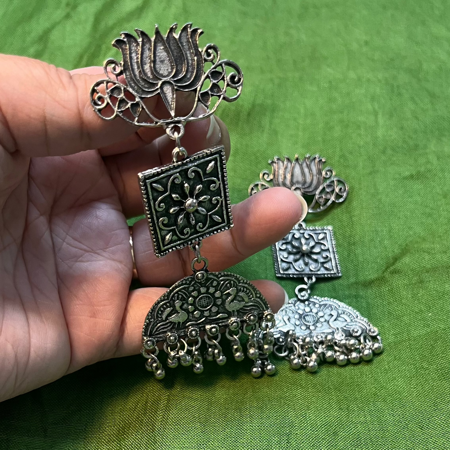 Chandelier lotus earrings