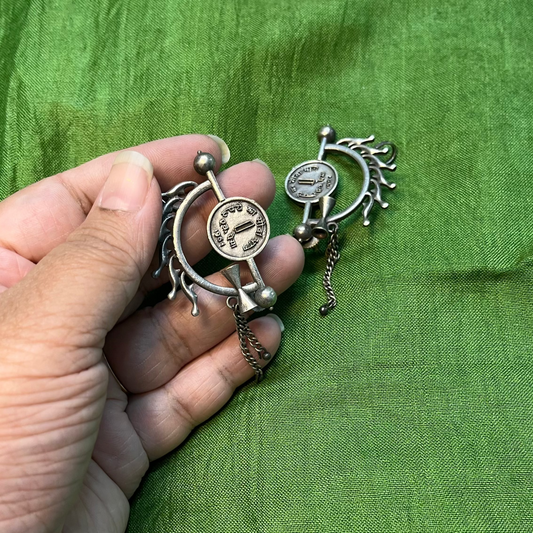 Antique 1 Paisa coin hoops