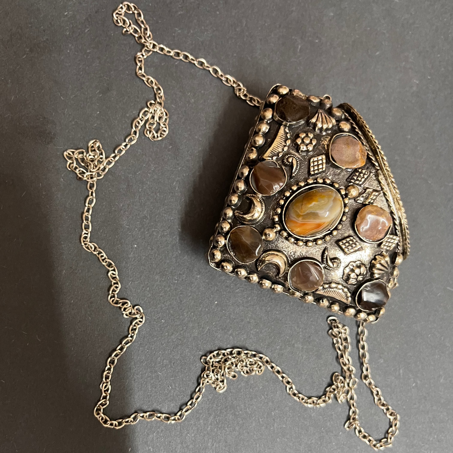 Urban chic multi colour stones small size clutch to enhance your outfit