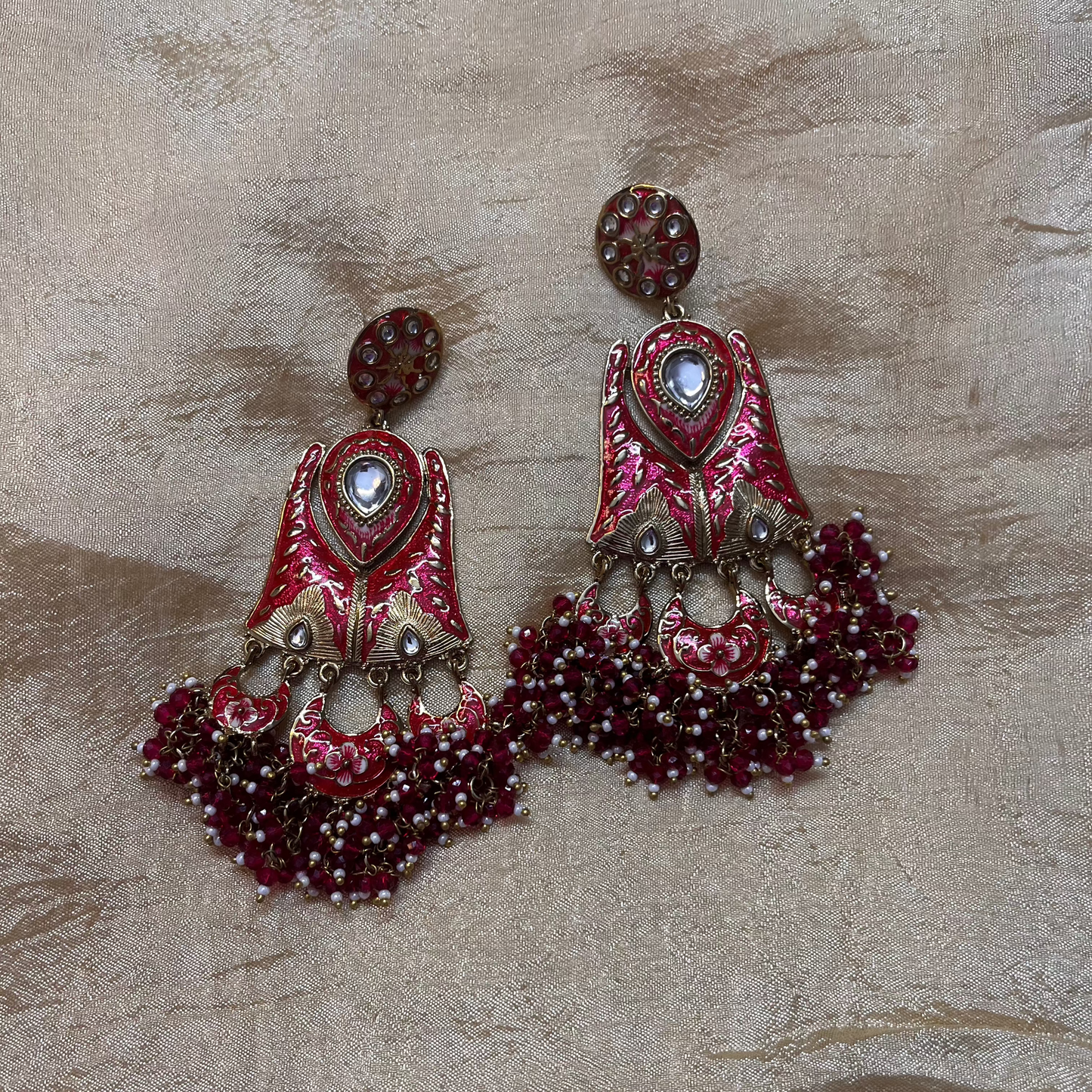 Red Joanna Kundan Dangler