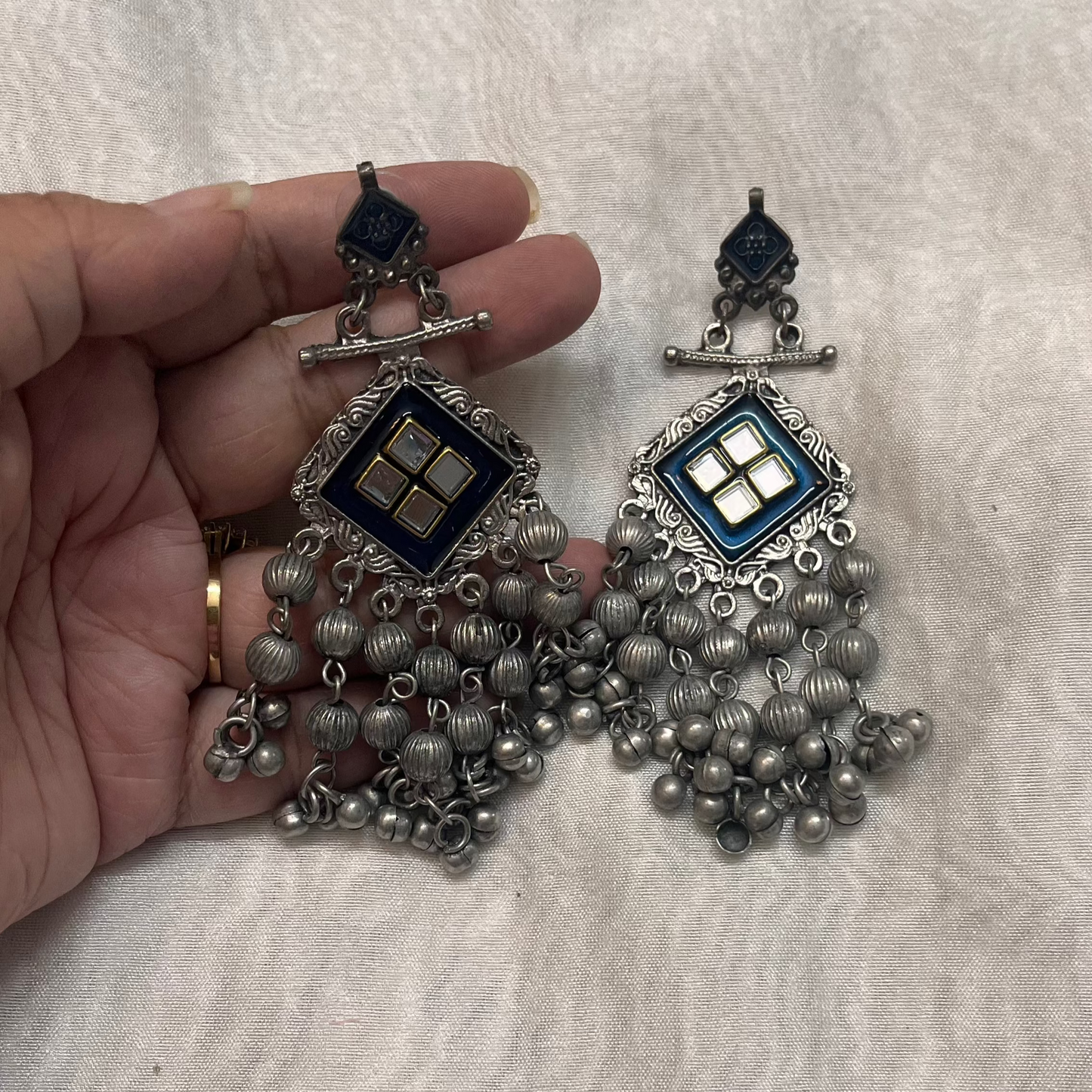 Chandelier Blue Aura Earrings