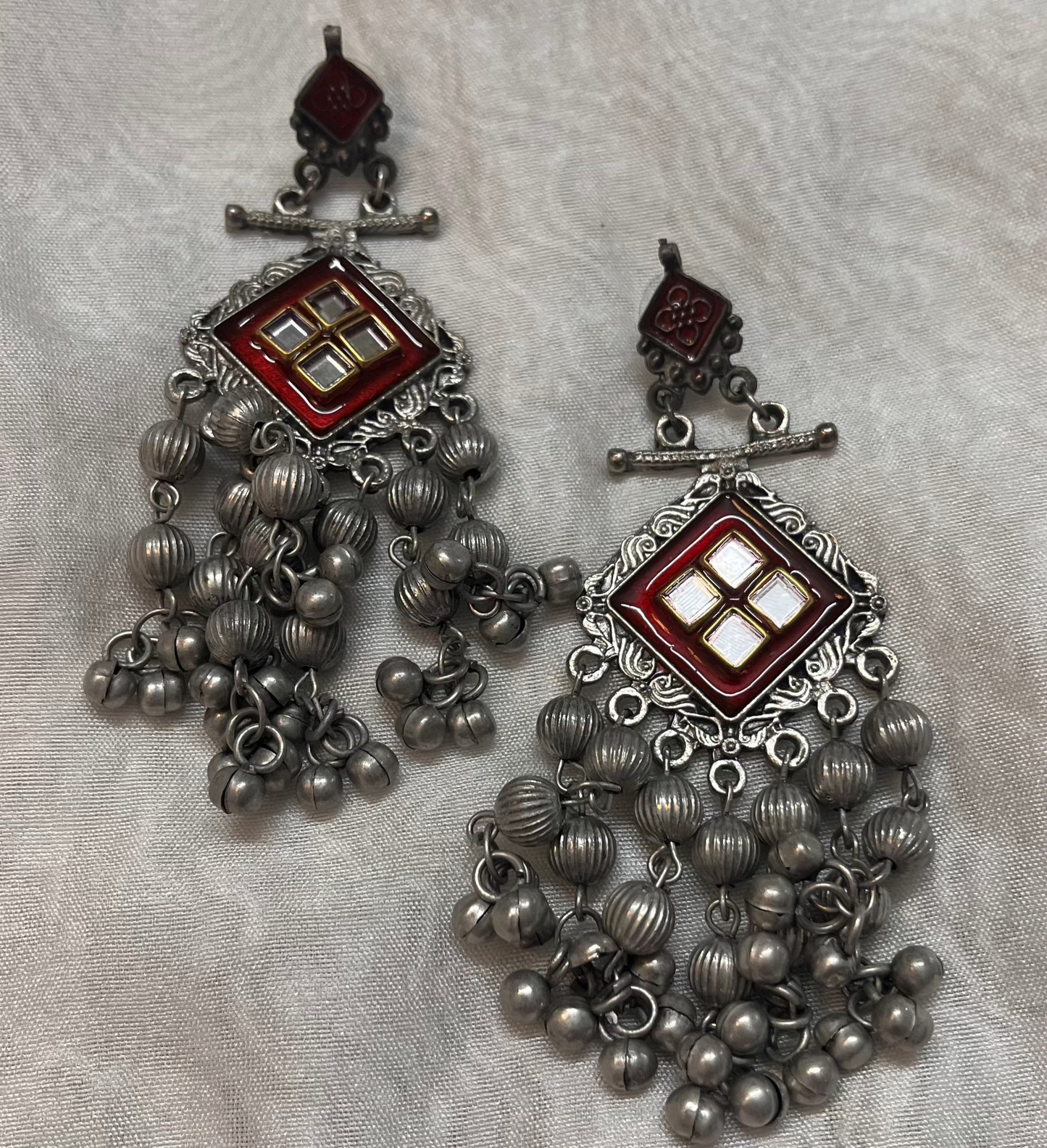 Chandelier Maroon Aura Earrings