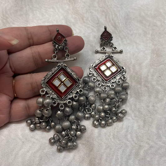 Chandelier Maroon Aura Earrings