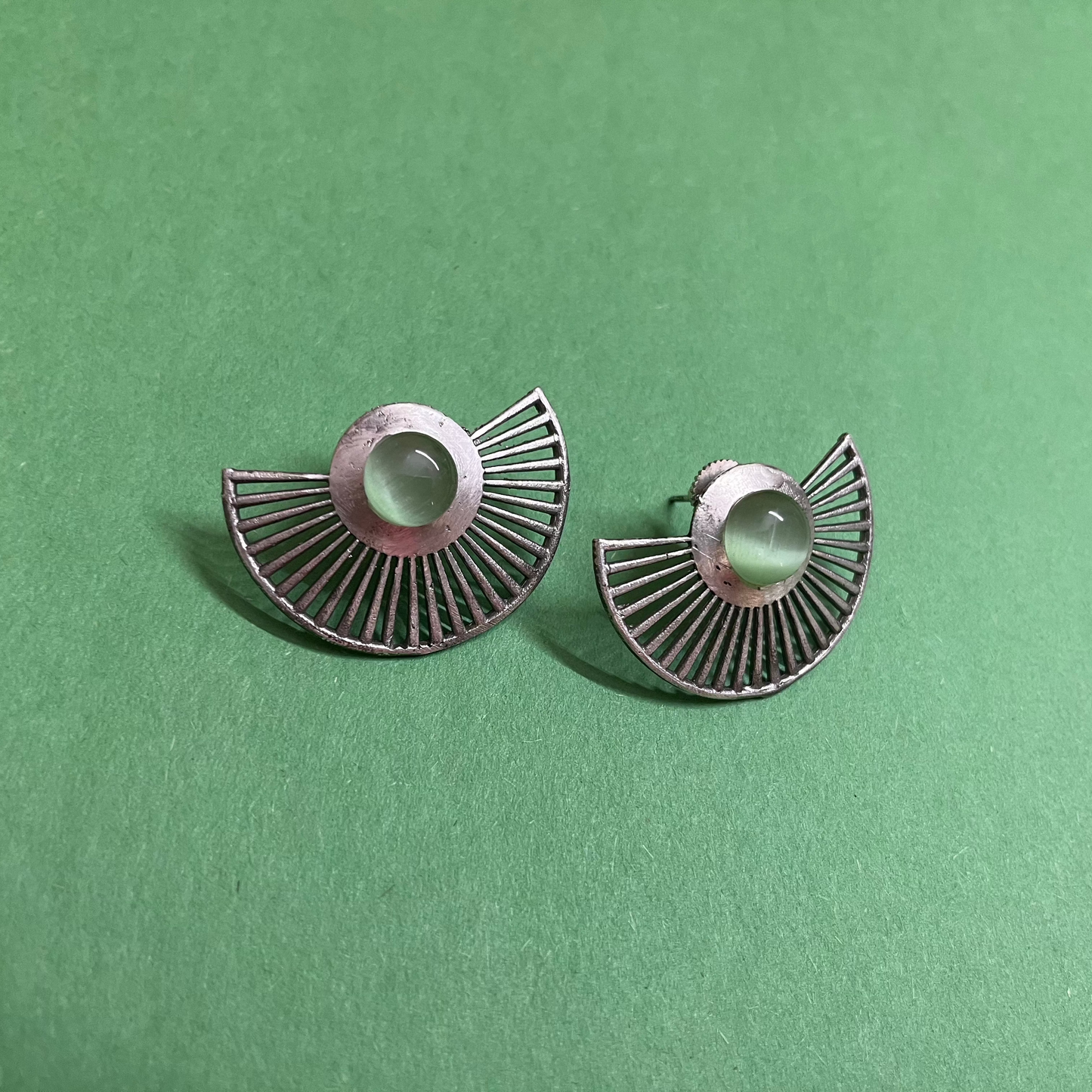 Ahalya Green Fan studs
